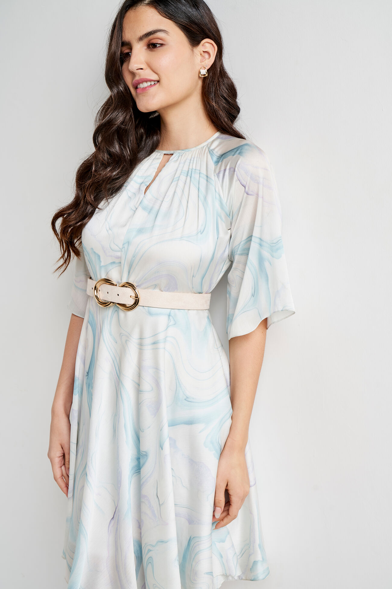 Multi Color Abstract Curved Dress, Multi Color, image 6